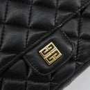 GIVENCHY Chain Shoulder Bag Leather Black Gold Auth 112382-17