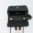 GIVENCHY Chain Shoulder Bag Leather Black Gold Auth 112382-12