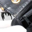 GIVENCHY Chain Shoulder Bag Leather Black Gold Auth 112382-18