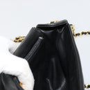GIVENCHY Chain Shoulder Bag Leather Black Gold Auth 112382-21