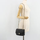 GIVENCHY Chain Shoulder Bag Leather Black Gold Auth 112382-25
