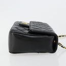 GIVENCHY Chain Shoulder Bag Leather Black Gold Auth 112382-3