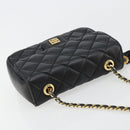 GIVENCHY Chain Shoulder Bag Leather Black Gold Auth 112382-6