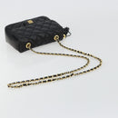 GIVENCHY Chain Shoulder Bag Leather Black Gold Auth 112382-7
