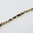 GIVENCHY Chain Shoulder Bag Leather Black Gold Auth 112382-5