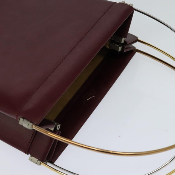 CARTIER Trinity Hand Bag Leather Red Auth 112444