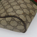 GUCCI GG Supreme Web Sherry Line Clutch Bag PVC Beige 89 01 012 Auth 112453-11