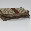 GUCCI GG Supreme Web Sherry Line Clutch Bag PVC Beige 89 01 012 Auth 112453-6