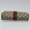 GUCCI GG Supreme Web Sherry Line Clutch Bag PVC Beige 89 01 012 Auth 112453-7