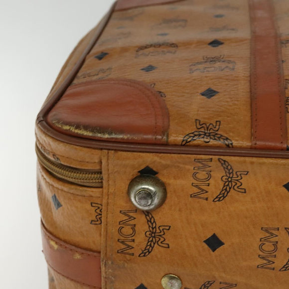 MCM Vicetos Logogram Backpack PVC Leather Brown Gold gold Auth 112468