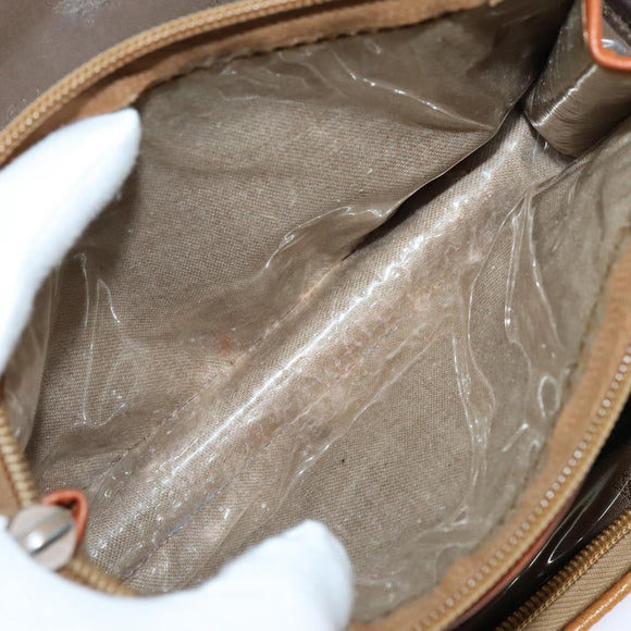 MCM Vicetos Logogram Backpack PVC Leather Brown Gold gold Auth 112468