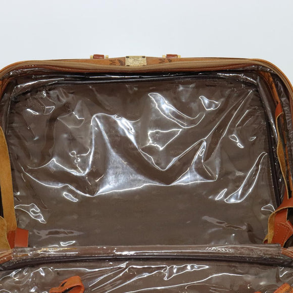 MCM Vicetos Logogram Backpack PVC Leather Brown Gold gold Auth 112468