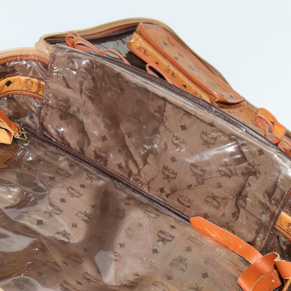 MCM Vicetos Logogram Backpack PVC Leather Brown Gold gold Auth 112468