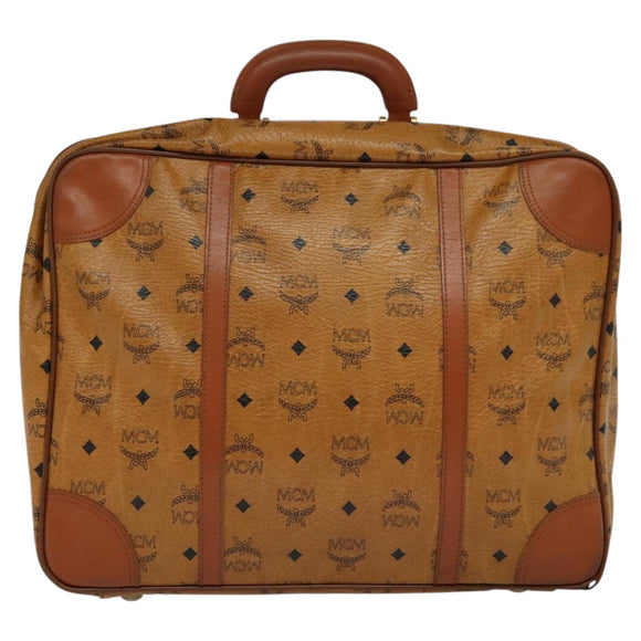 MCM Vicetos Logogram Backpack PVC Leather Brown Gold gold Auth 112468