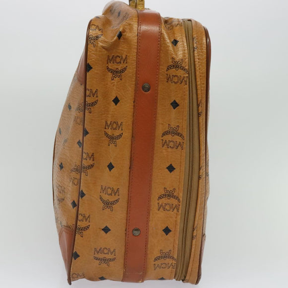 MCM Vicetos Logogram Backpack PVC Leather Brown Gold gold Auth 112468