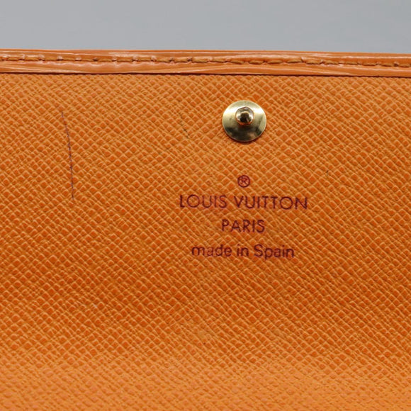 LOUIS VUITTON Epi Porte MonnaieCredit Wallet Orange Mandarin M6359H Auth 112485