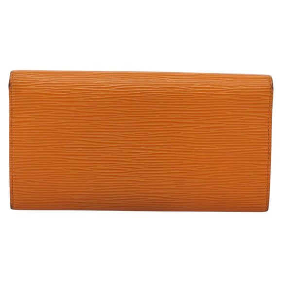 LOUIS VUITTON Epi Porte MonnaieCredit Wallet Orange Mandarin M6359H Auth 112485