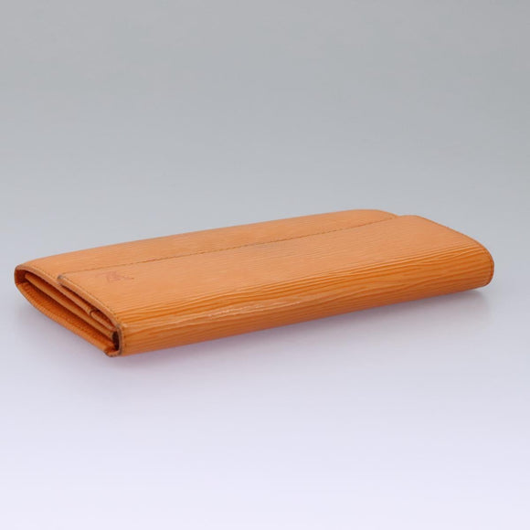 LOUIS VUITTON Epi Porte MonnaieCredit Wallet Orange Mandarin M6359H Auth 112485