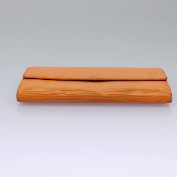 LOUIS VUITTON Epi Porte MonnaieCredit Wallet Orange Mandarin M6359H Auth 112485