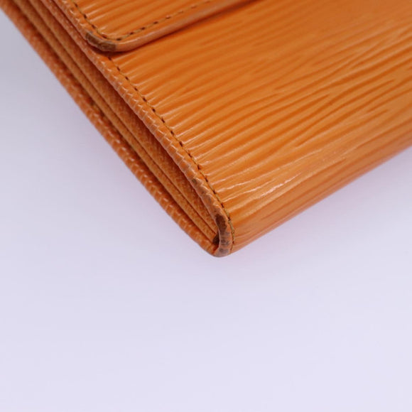 LOUIS VUITTON Epi Porte MonnaieCredit Wallet Orange Mandarin M6359H Auth 112485