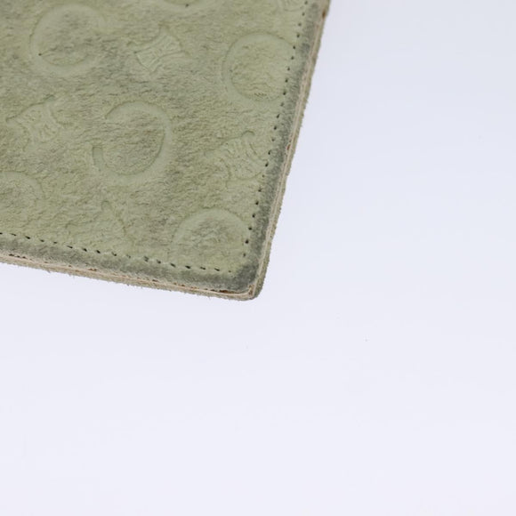 CELINE C Macadam Canvas Shoulder Wallet Suede White Auth 112493