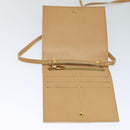 CELINE C Macadam Canvas Shoulder Wallet Suede White Auth 112493-9