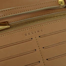 CELINE C Macadam Canvas Shoulder Wallet Suede White Auth 112493-10