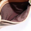 CELINE C Macadam Canvas Shoulder Wallet Suede White Auth 112493-18