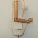 CELINE C Macadam Canvas Shoulder Wallet Suede White Auth 112493-19