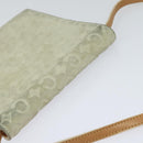 CELINE C Macadam Canvas Shoulder Wallet Suede White Auth 112493-6