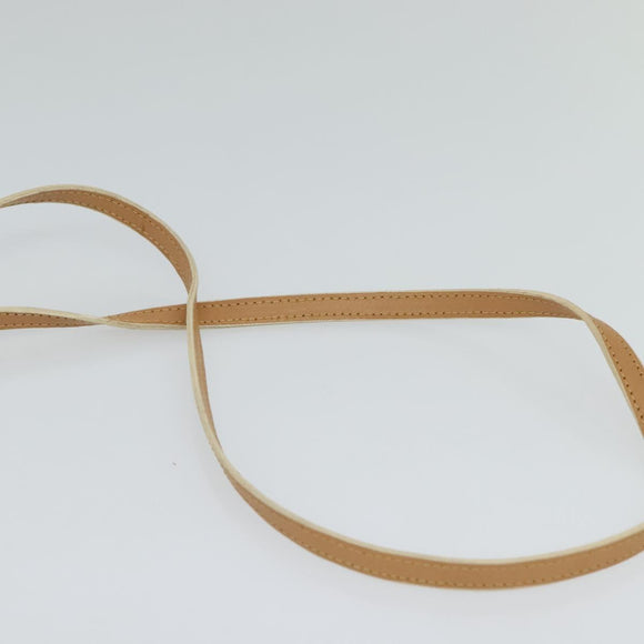 CELINE C Macadam Canvas Shoulder Wallet Suede White Auth 112493