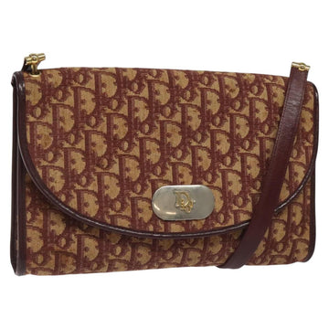 Christian Dior Trotter Canvas Shoulder Bag Red Auth 112495