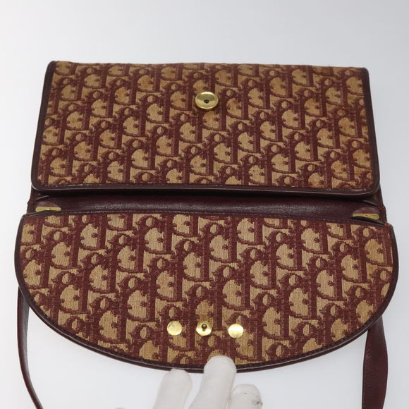 Christian Dior Trotter Canvas Shoulder Bag Red Auth 112495