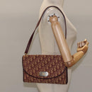 Christian Dior Trotter Canvas Shoulder Bag Red Auth 112495-21