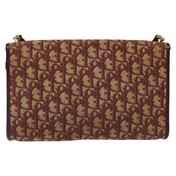 Christian Dior Trotter Canvas Shoulder Bag Red Auth 112495