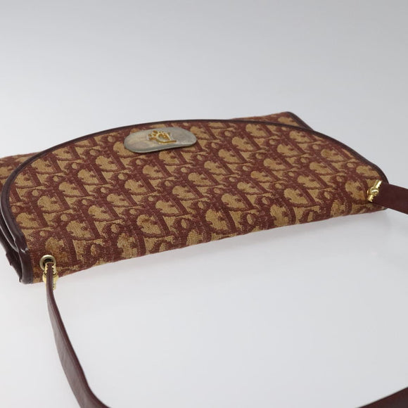 Christian Dior Trotter Canvas Shoulder Bag Red Auth 112495