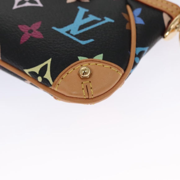 LOUIS VUITTON Multicolor Pochette Mira PM Pouch Black M60099 LV Auth 112528AV