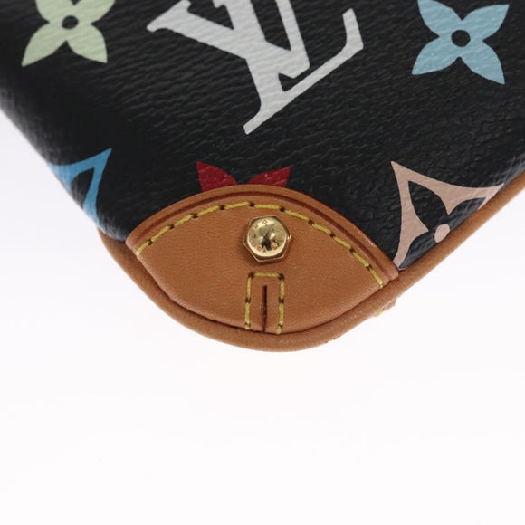 LOUIS VUITTON Multicolor Pochette Mira PM Pouch Black M60099 LV Auth 112528AV
