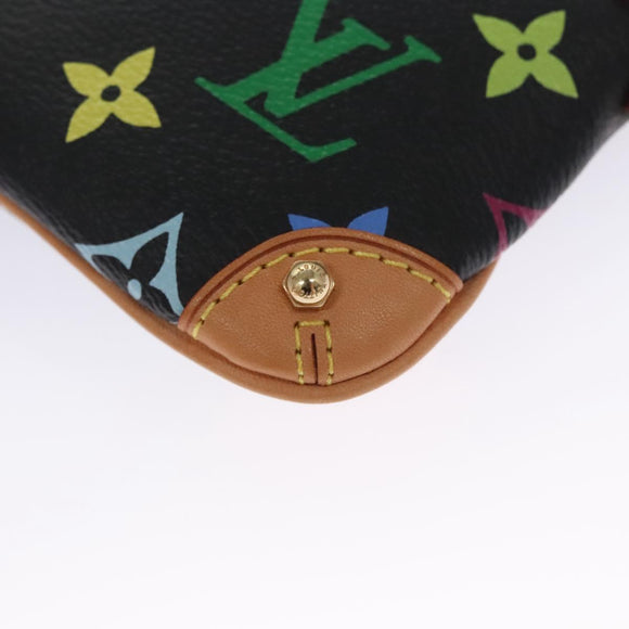 LOUIS VUITTON Multicolor Pochette Mira PM Pouch Black M60099 LV Auth 112528AV