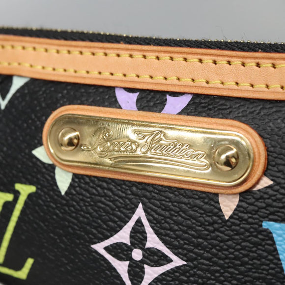 LOUIS VUITTON Multicolor Pochette Mira PM Pouch Black M60099 LV Auth 112528SAV