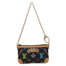 LOUIS VUITTON Multicolor Pochette Mira PM Pouch Black M60099 LV Auth 112528SAV-13