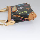 LOUIS VUITTON Multicolor Pochette Mira PM Pouch Black M60099 LV Auth 112528AV-4