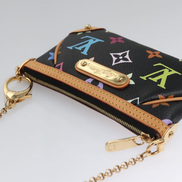 LOUIS VUITTON Multicolor Pochette Mira PM Pouch Black M60099 LV Auth 112528AV
