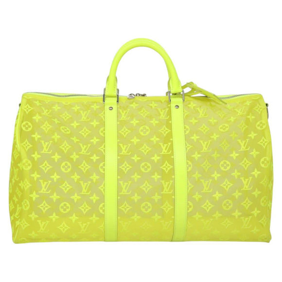 LOUIS VUITTON See Through Keepall Bandouliere 50 Bag Yellow M55380 Auth 112531A