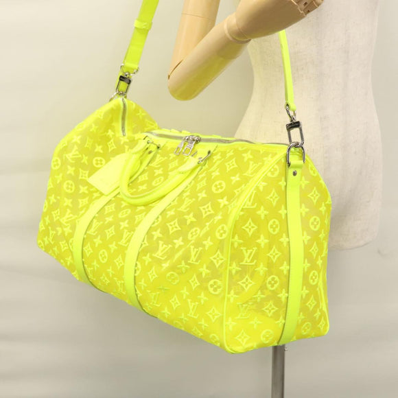 LOUIS VUITTON See Through Keepall Bandouliere 50 Bag Yellow M55380 Auth 112531A