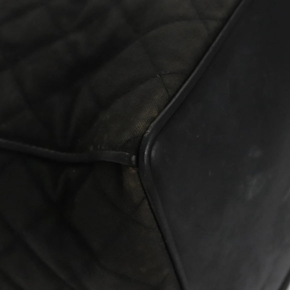 CHANEL Chain Shoulder Bag Canvas Black Gold CC Auth 112546