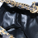 CHANEL Chain Shoulder Bag Canvas Black Gold CC Auth 112546-16