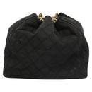 CHANEL Chain Shoulder Bag Canvas Black Gold CC Auth 112546-3