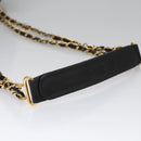 CHANEL Chain Shoulder Bag Canvas Black Gold CC Auth 112546-7