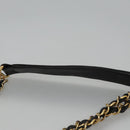 CHANEL Chain Shoulder Bag Canvas Black Gold CC Auth 112546-8